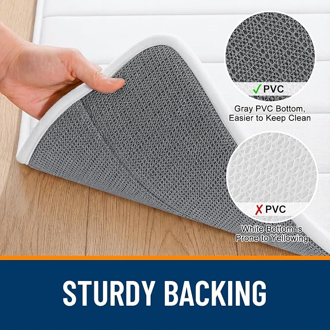 OLANLY Memory Foam Bath Mat 40x24, Super Soft Absorbent Bathroom Rugs, Quick Dry - Image 7