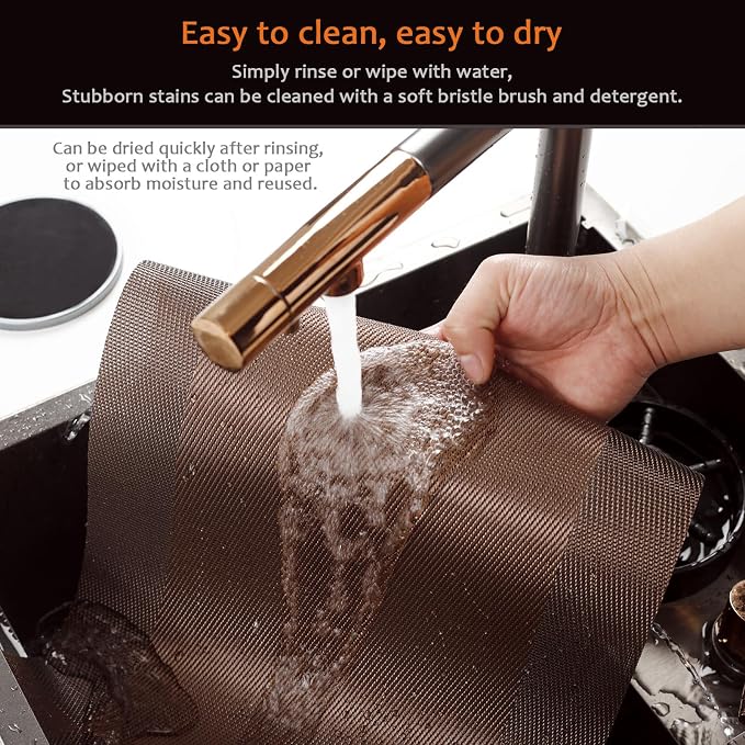 Brown Vinyl Placemats Set of 6, Heat Resistant Table Placemats | 18x12 inch - Image 5