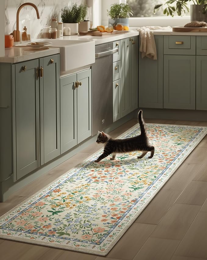 Washable Kitchen Rug Runners for Hallways: 2'6"x8' Bedroom Rug Non Slip Low by palohom