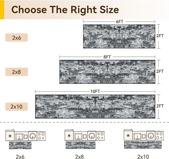 RELEANY Washable Area Rugs 2'x6' Non-Slip Modern Abstract Soft - Image 2