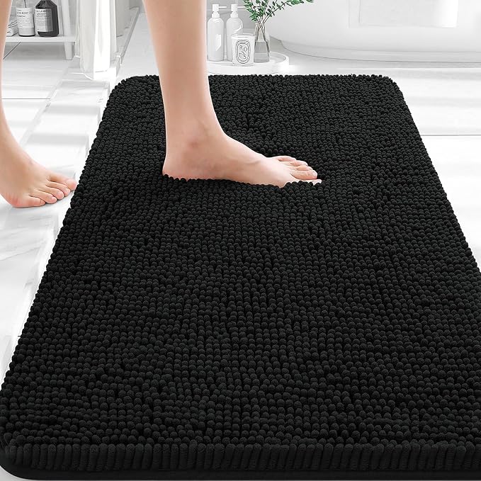 OLANLY Bathroom Rugs 35x24, Extra Soft Absorbent Chenille Bath Rugs, Rubber by OLANLY