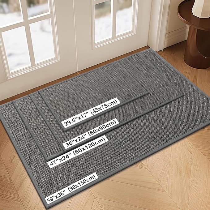LEKEEPGO Door Mat 17"x29", Non Slip Door Mat Indoor Entrance, Rubber Backing - Image 2