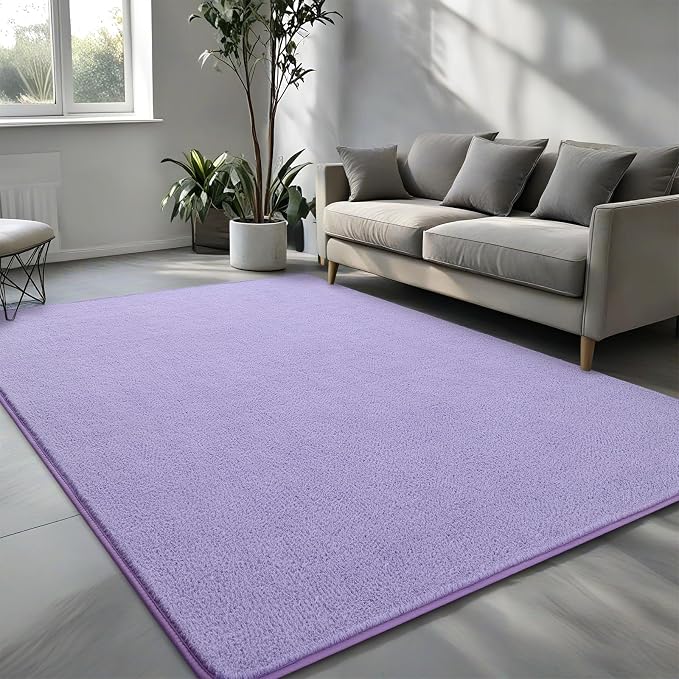 Pettop 6x9 ft Purple Area Rugs for Bedroom Living Room, Washable Memory Foam - Image 2