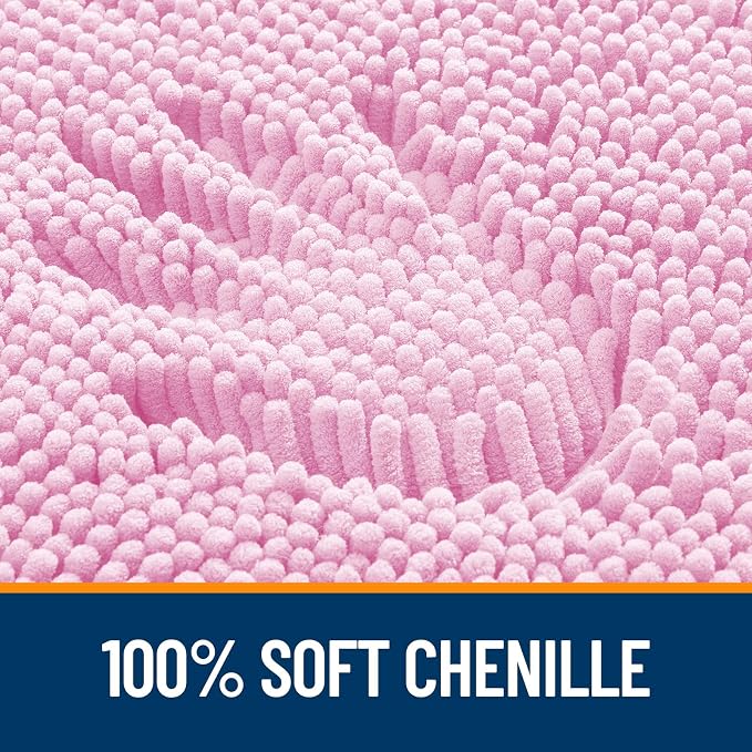 OLANLY Toilet Rugs U-Shaped 20x20, Extra Soft Absorbent Chenille Contour - Image 3