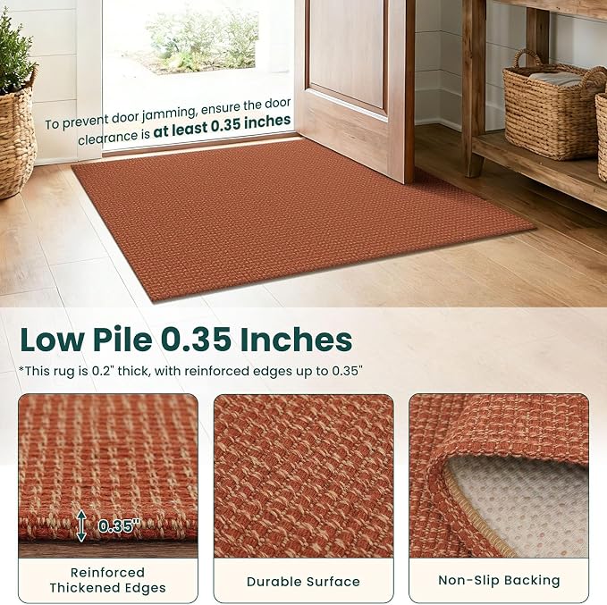 KOZYFLY Orange 3x6 Washable Runner Rug, Non Slip Wide Runners - Image 4