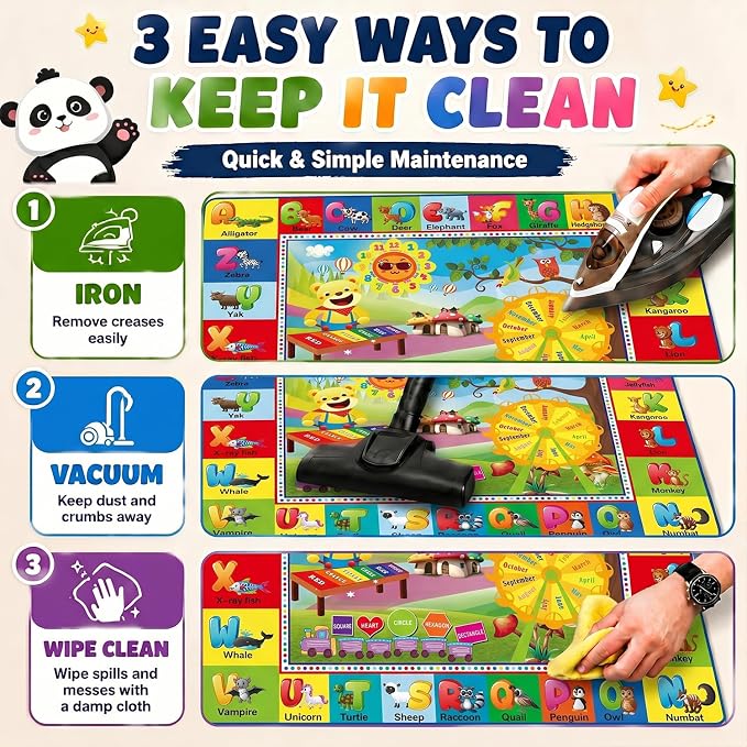 ABC Kids Play Rug, Non-Slip Classroom Carpet, 78.7" x 59" | Colorful ABC pattern - Image 7