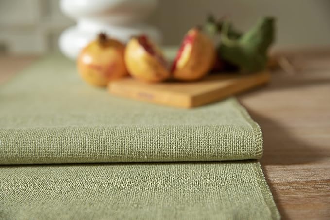 Sage Green Table Runners 72 Inches Long, Burlap Linen Style Rustic Farmhouse - Image 5