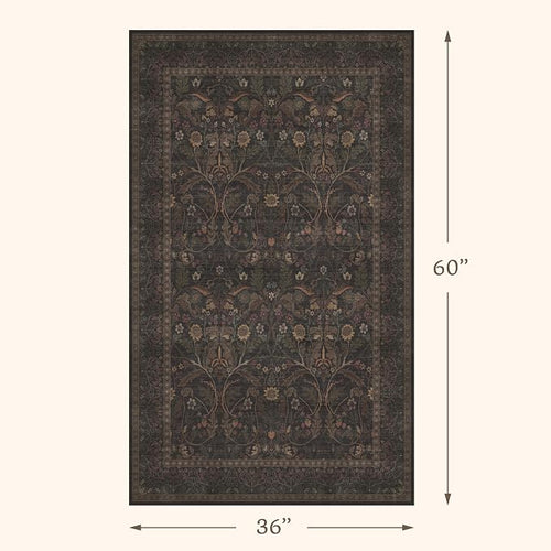 3x5 Rustic Brown Large Entry Way Area Rugs Indoor Washable - Image 2
