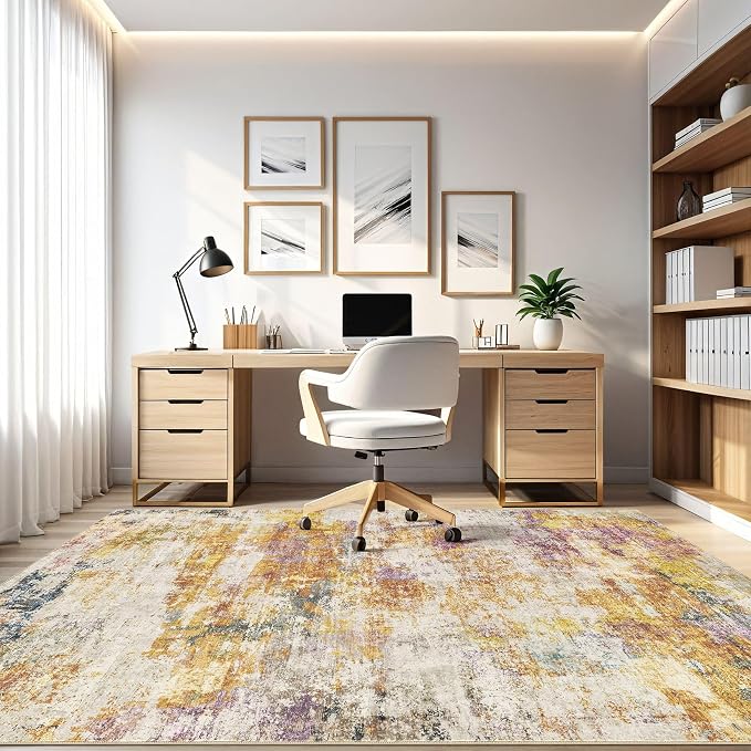 5x7 Area Rugs Living Room: Machine Washable Large Abstract Modern Soft Rug - Image 8