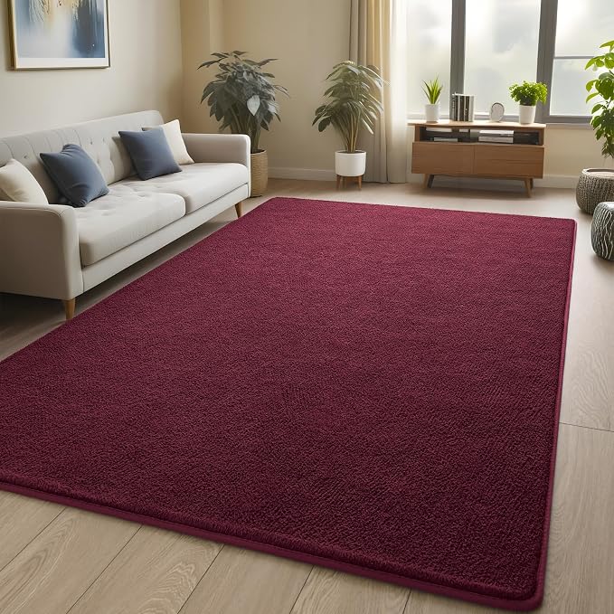 Pettop 4x6 ft Burgundy Red Area Rugs - Image 8