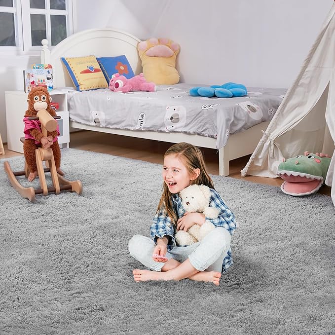 Ultra Soft Rug for Living Room, 5X8 Fluffy Shag Area Rug for Bedroom, Modern - Image 2