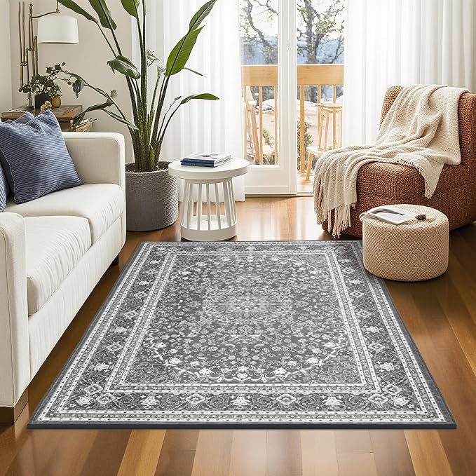 Lessymo 3 x 5 Area Rugs for Living Room- Machine Washable Area Rugs Boho Faux - Image 4