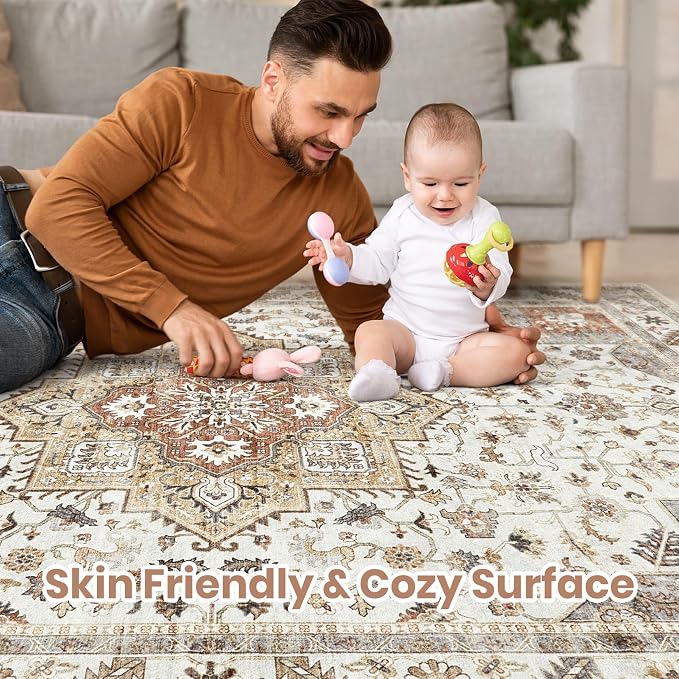 Vintage Living Room Area Rug 5x7 - Image 4