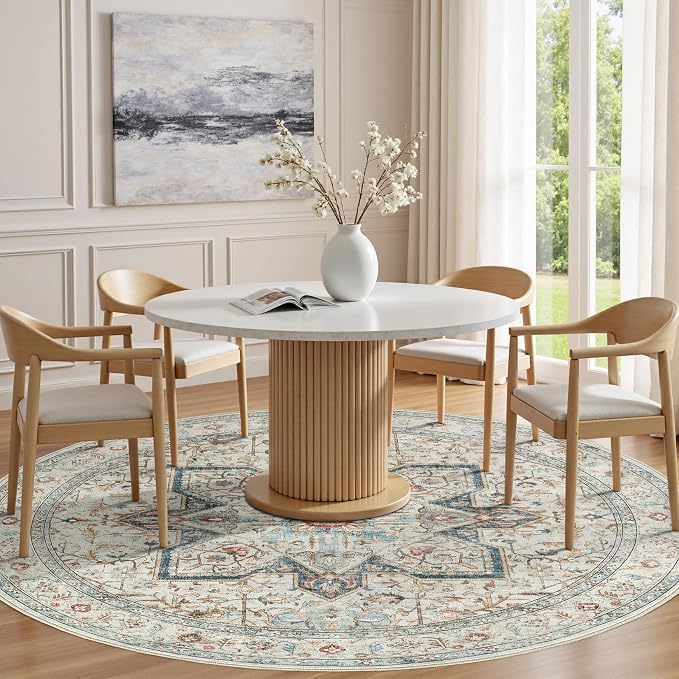 Tortania 5' Round Area Rug Living Room Rugs - Image 2