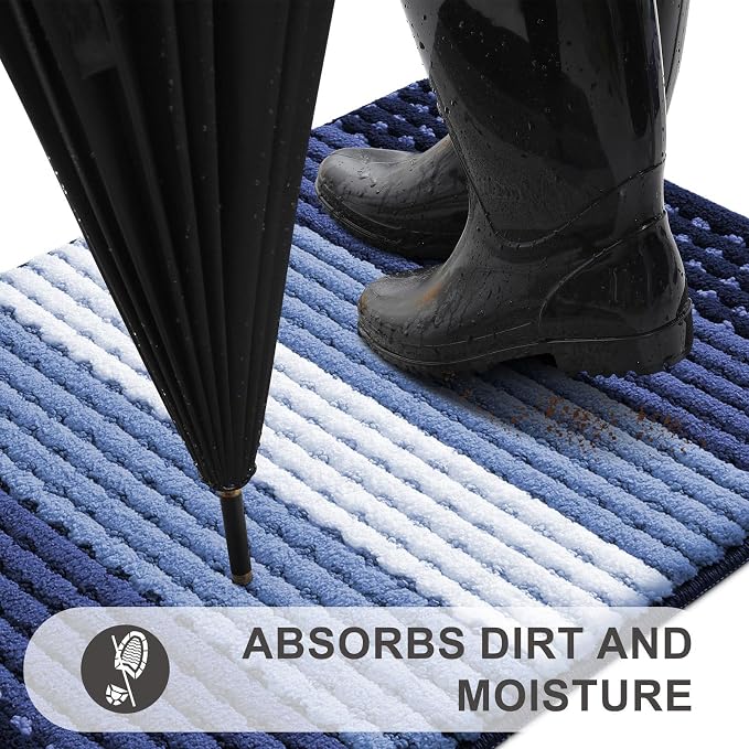 Kitinjoy Indoor Outdoor Door Mat, 71x24 Non-Slip Absorbent Dirt Trapper - Image 2