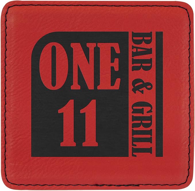 Custom Engraved Coasters | Personalized Leather Coaster | Set of 6 | Drink - Image 2