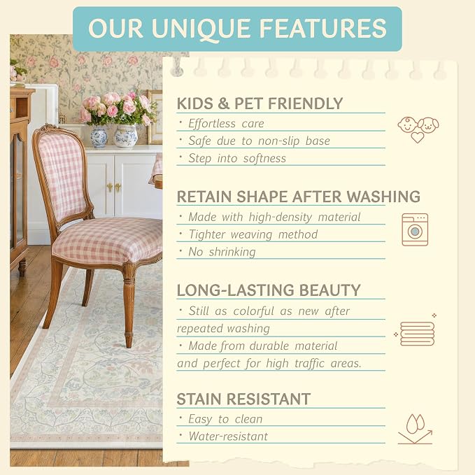 Pink and Blue Rugs for Bedroom Girls 5x8 - Image 6