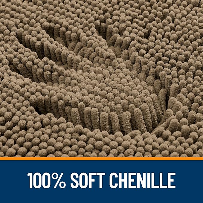 OLANLY Toilet Rugs U-Shaped 24x24, Extra Soft Absorbent Chenille Contour - Image 3