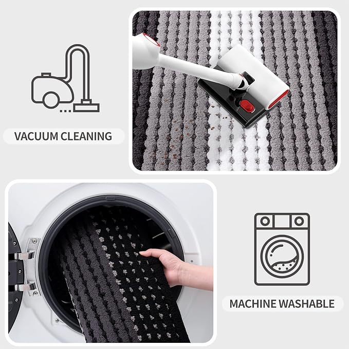 Kitinjoy Indoor Outdoor Door Mat, 47x20 Non-Slip Absorbent Dirt Trapper - Image 5