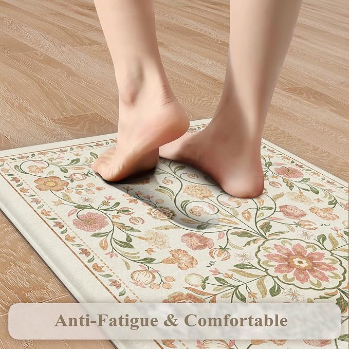 KIMODE Cushioned Kitchen Floor Mats Cushioned Anti Fatigue, Farmhouse Boho - Image 2