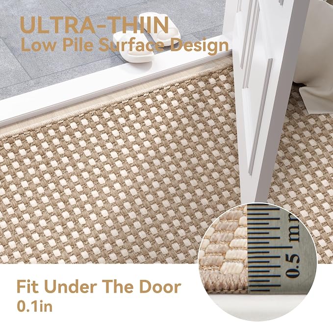 YDKGL 2x4 ft Entryway Rug Indoor Door Mat Non Slip Boho Woven Washable Area - Image 3