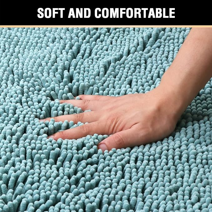 H.VERSAILTEX Bath Mat for Bathroom Non Slip Luxury Chenille Ultra Soft Bath - Image 4