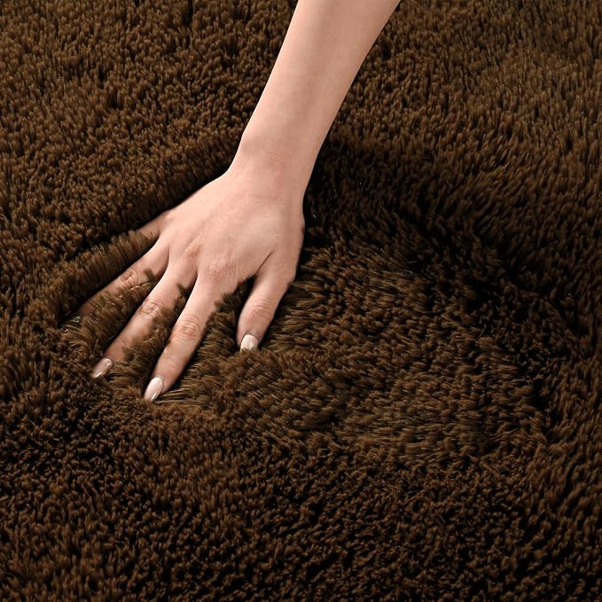 Andecor Shag Area Rug for Living Room, 4x6 Feet Coffee Soft Fluffy Indoor Plush - Image 7