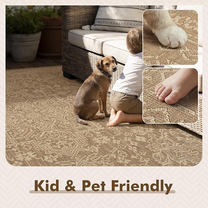 MontVoo-Outdoor Rug-Patio Rug 6x9 ft Polypropylene Indoor Outdoor Rugs Carpet - Image 5