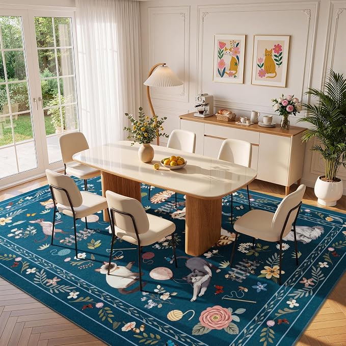 Unirea 6x9 Dark Blue Cat Area Rug - Image 8
