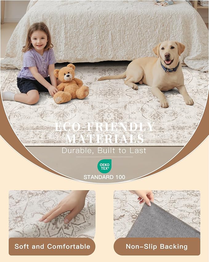 Madane 2x3 Washable Rugs for Entryway, Low Pile Non-Slip Small Area Rug Kitchen - Image 5