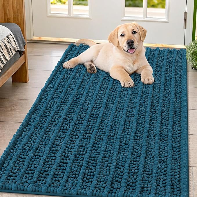 Smiry Dog Door Mat for Muddy Paws 47x32, Absorbent Dirt Trapper, Non-Slip by Smiry