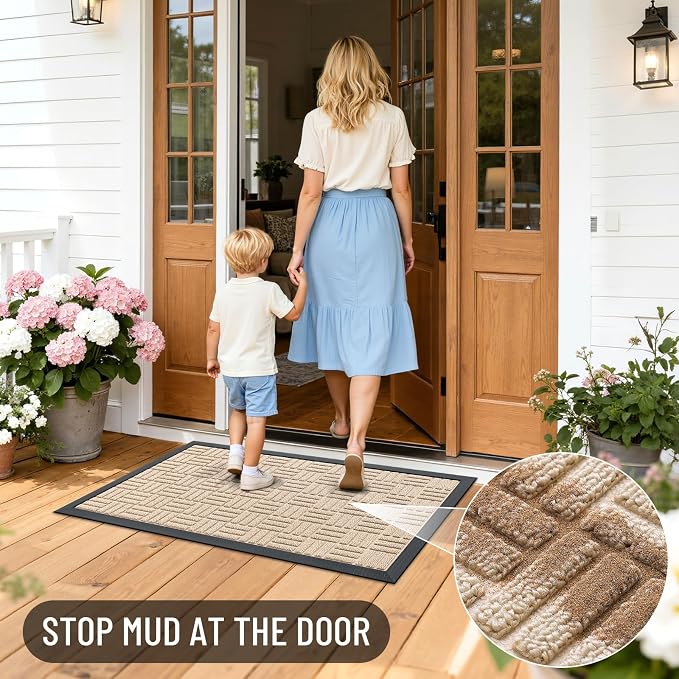 OLANLY Front Door Mat Outside Entrance 71x23, Heavy Duty Sturdy Natural Rubber - Image 7