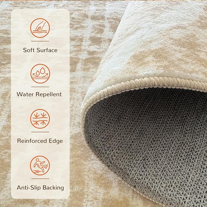 BESTSWEETIE Area Rug 8x10 Rug Machine Washable Non-Slip Low Pile Print Pattern - Image 2