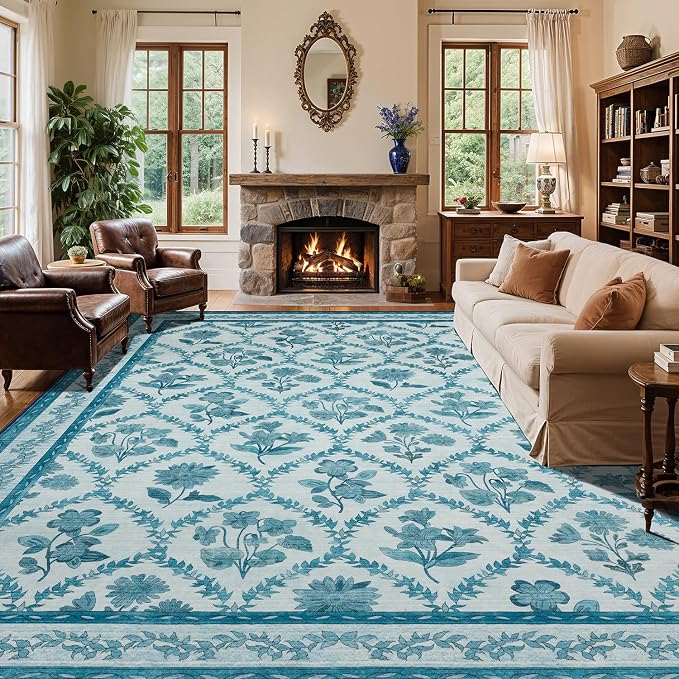 LIANLAM Checkered Rug 10x14 Area Rugs by LIANLAM