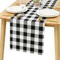 Buffalo Plaid Table Runner Black and White 14W x 36L, 1 Piece | Waterproof by Hiasan