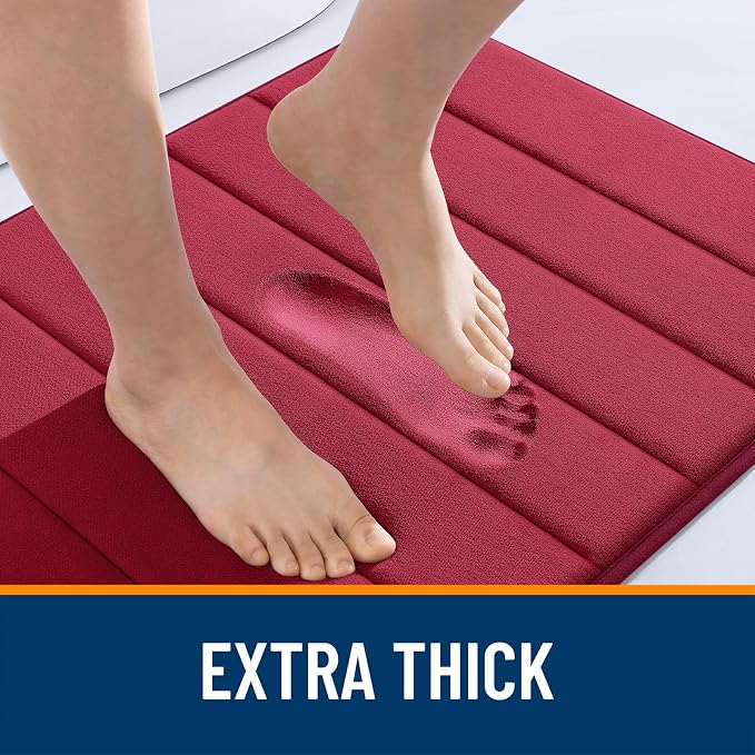 OLANLY Memory Foam Bath Mat 44x24, Super Soft Absorbent Bathroom Rugs, Quick Dry - Image 6