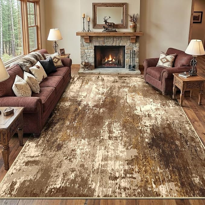 RELEANY Washable Area Rugs 8'x10' Non-Slip Modern Abstract Soft - Image 9
