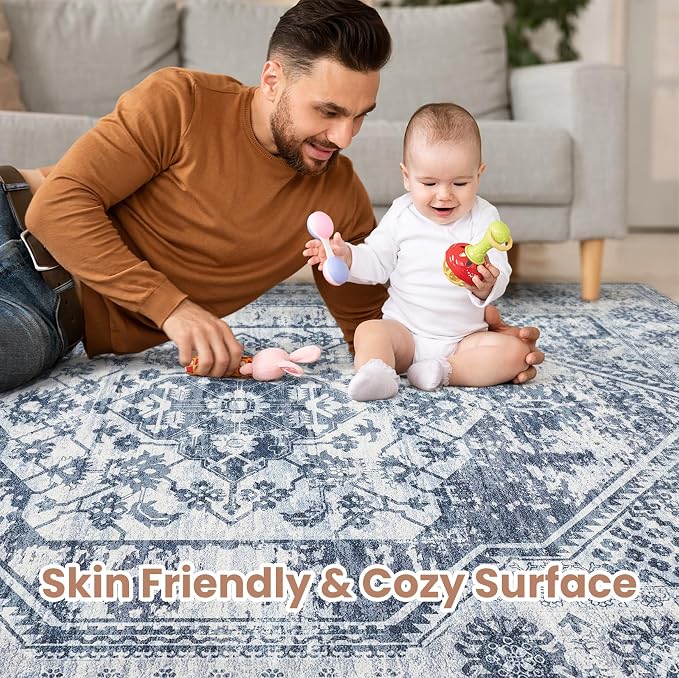 Vintage Living Room Area Rug 9x12 - Image 4