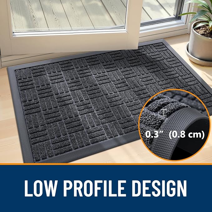OLANLY Front Door Mat Outside Entrance 71x47, Heavy Duty Sturdy Natural Rubber - Image 4