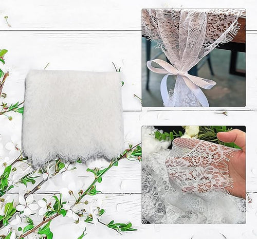 10 Pcs White Lace Table Runner 14 x 120 Inch Embroidered Boho Table Runner - Image 2