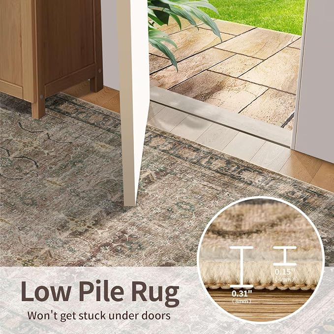 Rugxara Area Rugs for Living Room Bedroom, Washable Rug, Non Slip & Low Pile - Image 6