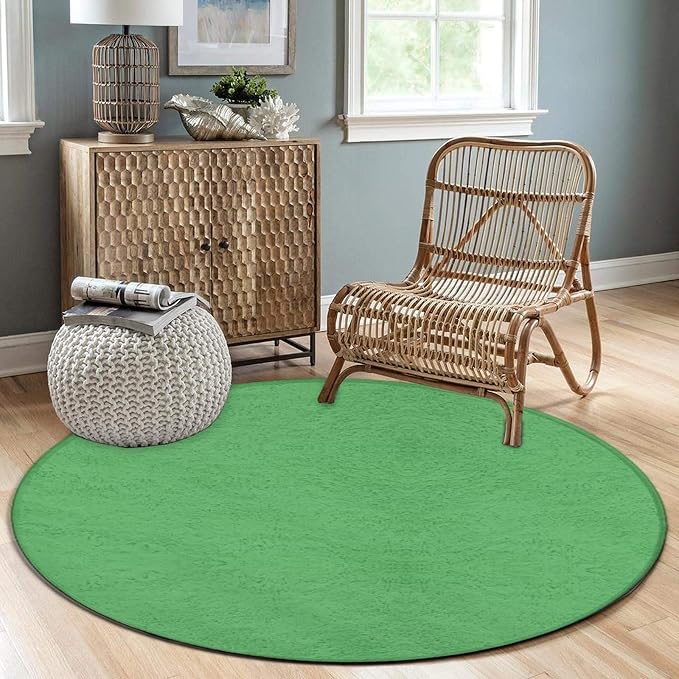 Machine Washable Modern Round Area Rug, Room Sofa Yoga Soft Round Carpet - Image 3