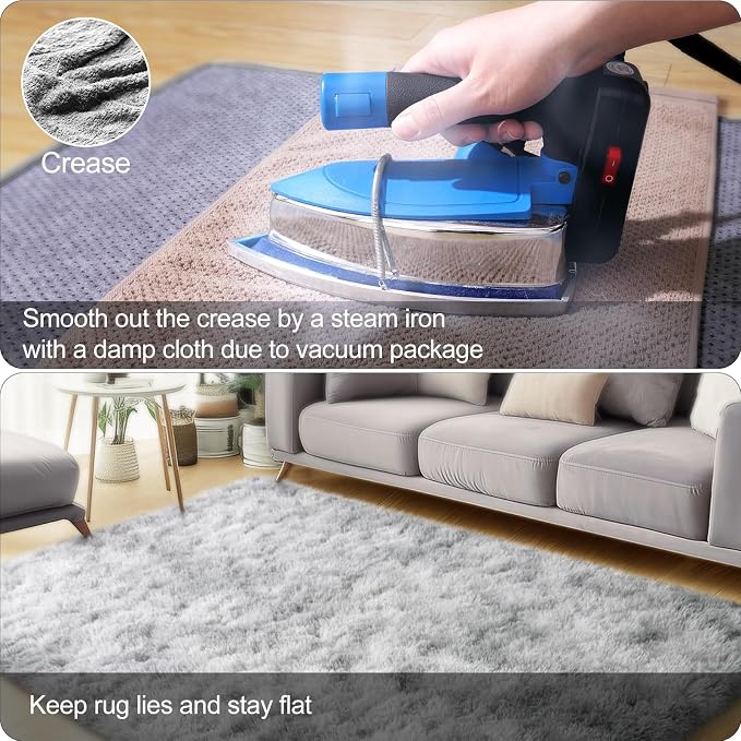 qulint Living Room Rug 8x10, Soft Fluffy Rug - Image 5