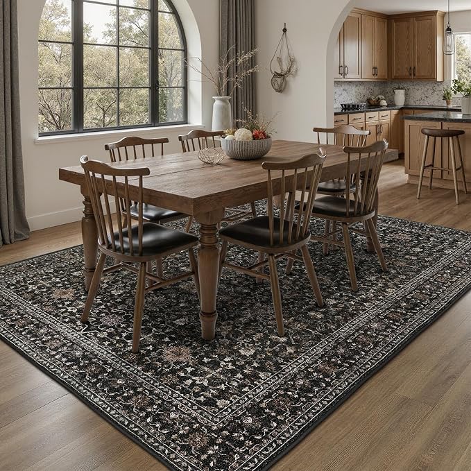 DCX Black 8x10 Rug, Kid & Pet Friendly - Image 5