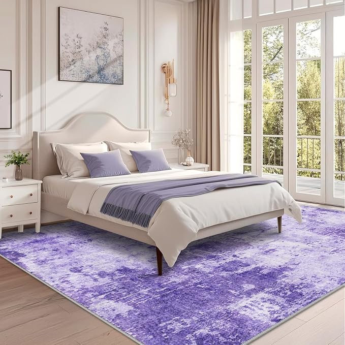 RELEANY Washable Area Rugs 9'x12' Non-Slip Modern Abstract Soft - Image 2