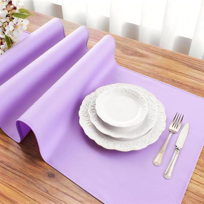 FOLINS&HOME Lavender Waterproof Decorative Table Runner 36 Inches Long | 210GSM - Image 3