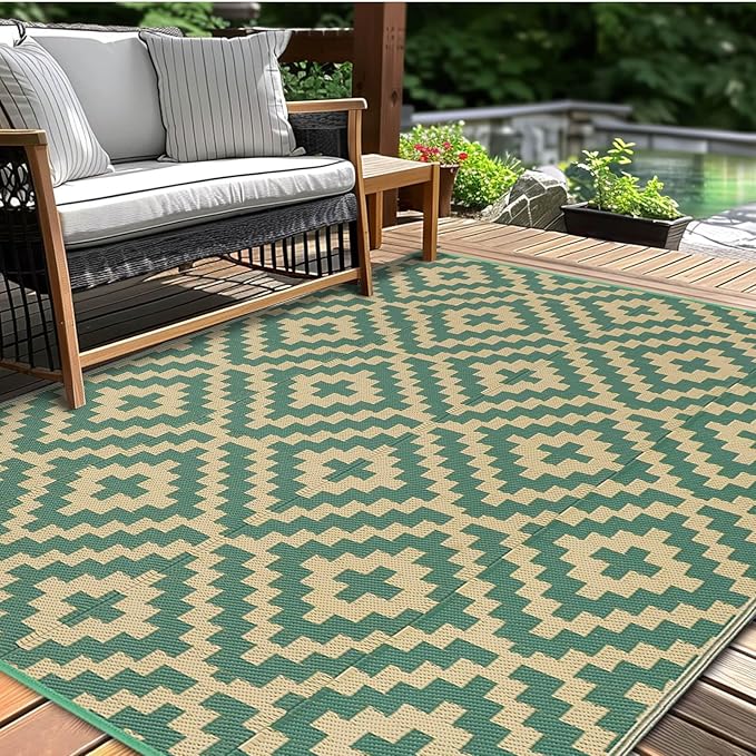 Outdoor Rugs Patio Camping Waterproof by Kalafun