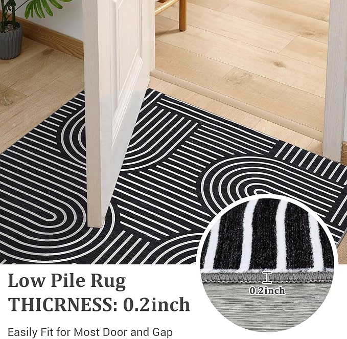 Washable Rug 2x3 Area Rugs for Entryway, Abstract Rug for Bedroom, Soft Rainbow - Image 6