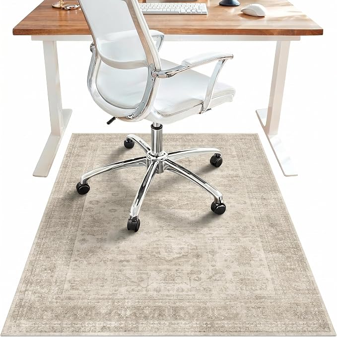 48"x60" Office Chair Mat for Hardwood Tile Floor, Under Desk Carpet Protector by BESBLEE