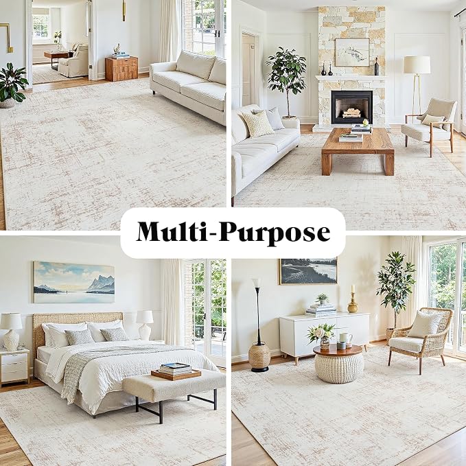 5x8 Area Rugs for Living Room Washable Rug: Anti-Skid Abstract Modern Living - Image 3